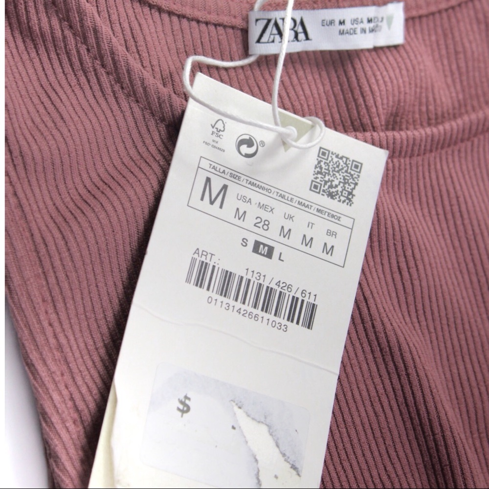 Zara TRF Longline Mauve Purple Ruched Gathered Top - Picture 8 of 8